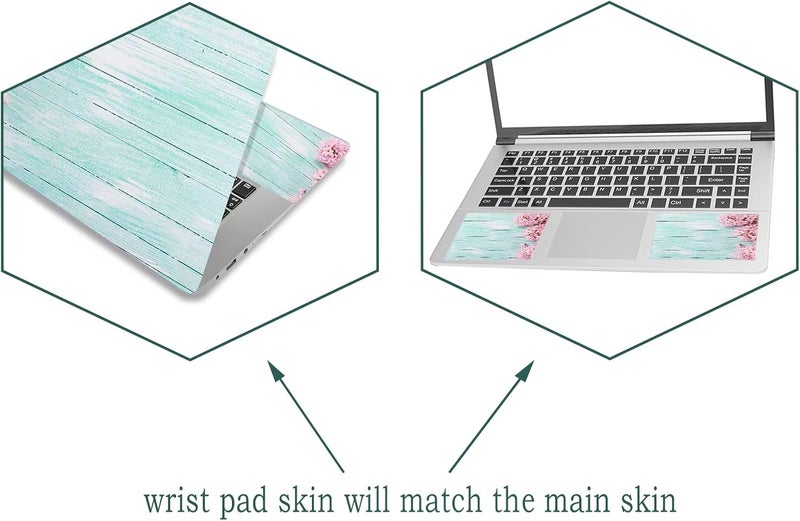 ARTSO 15.6 inch Laptop Notebook Skin Sticker Universal Soft Art Cover Decal Fits 12 13 13.3 14 15 15.4 15.6 inch Laptop Protector,Easy to Apply, Reusable, Wood Pink Flower - Image 5
